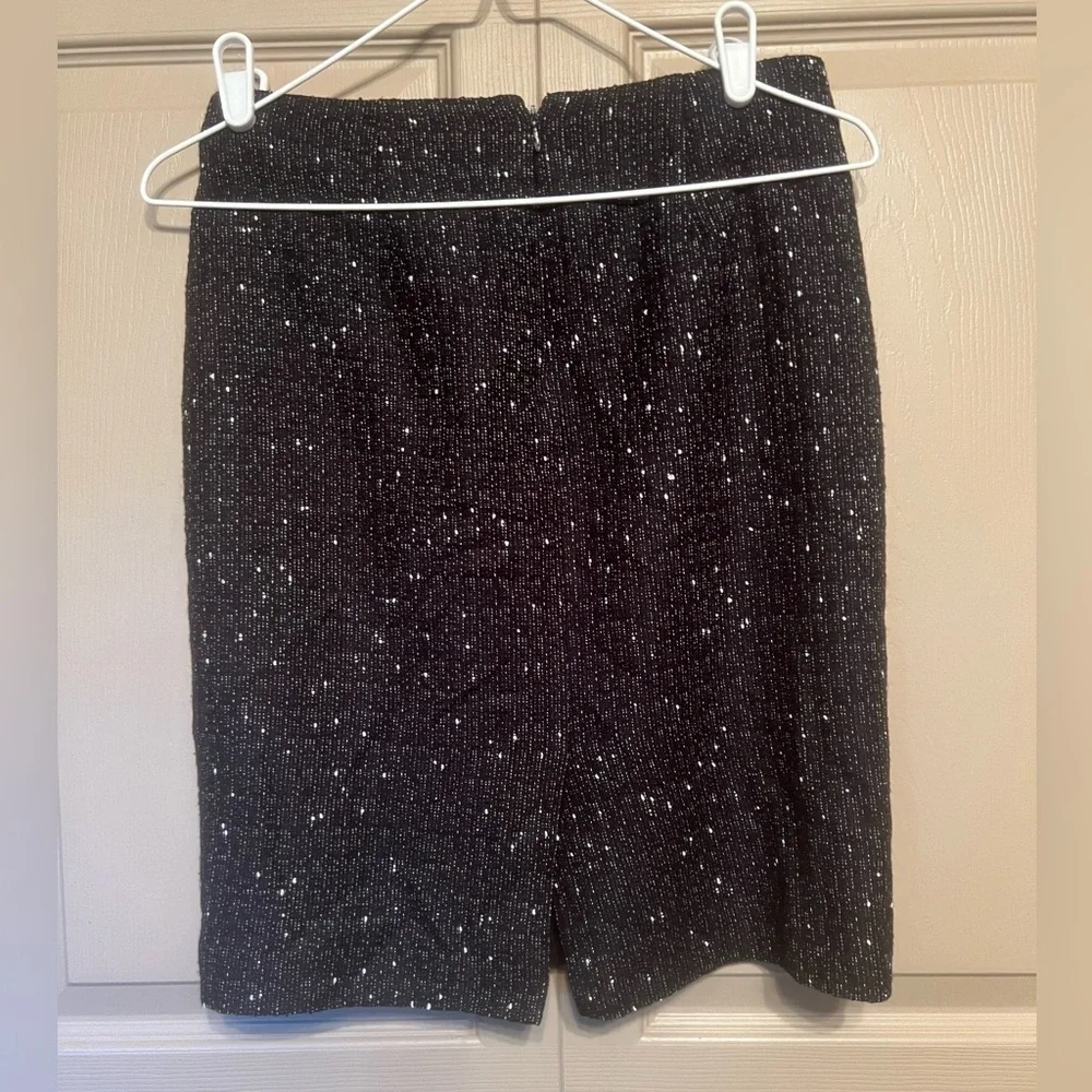 Anne Klein Black and White Tweed Pencil Skirt